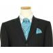 Mantoni Black With Turquoise Pinstripes Super 140's 100% Virgin Wool Suit 71110